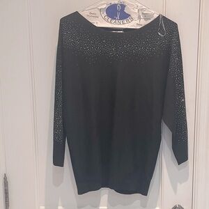 BNWT 89th & Madison Black Sweater with Rhinestone Detailing🛒